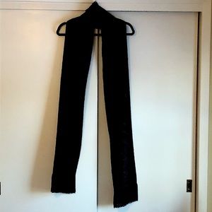 Dark Brown Velvet Scarf with Black Fringe very long